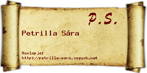 Petrilla Sára névjegykártya