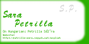 sara petrilla business card